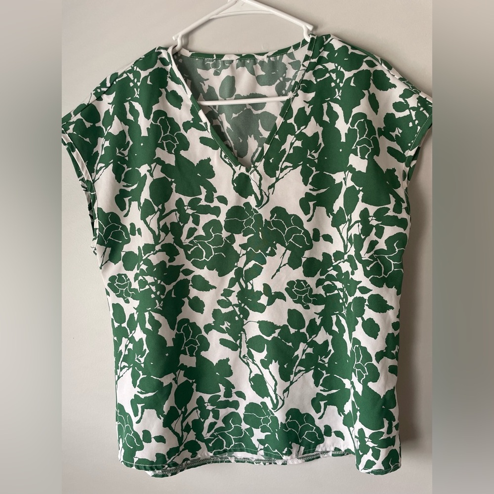 Green Floral Women's Top